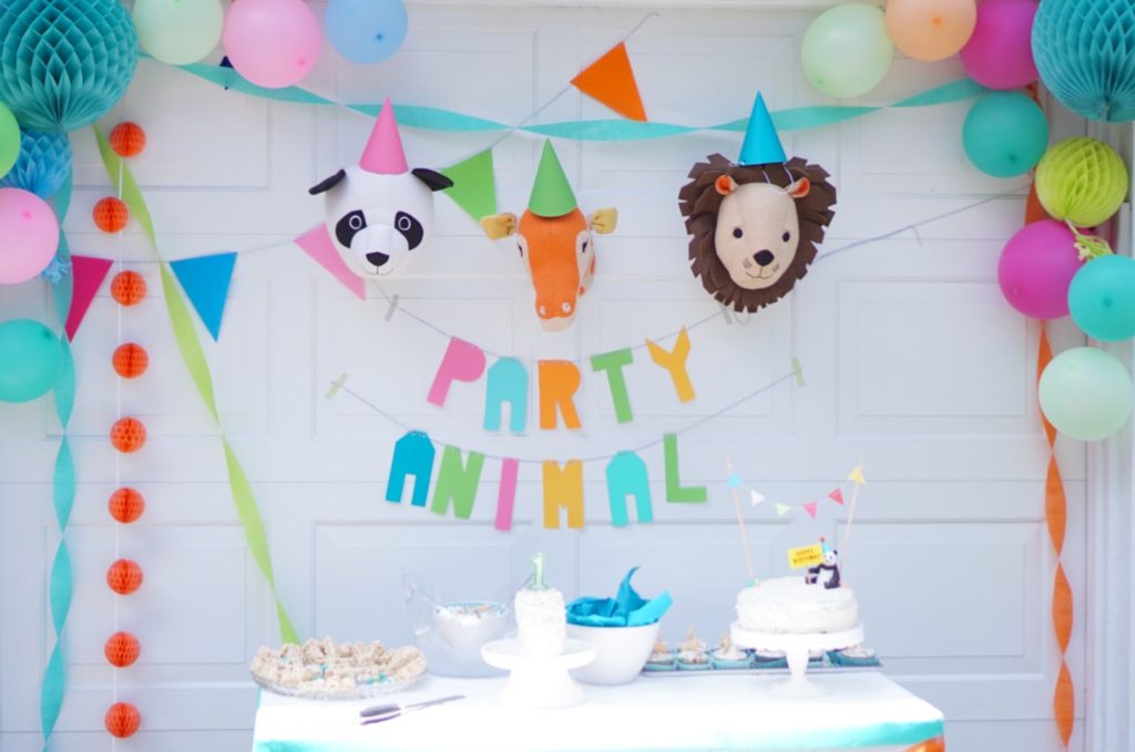 Party Animal Funfetti Cake Topper First Birthday Decorations