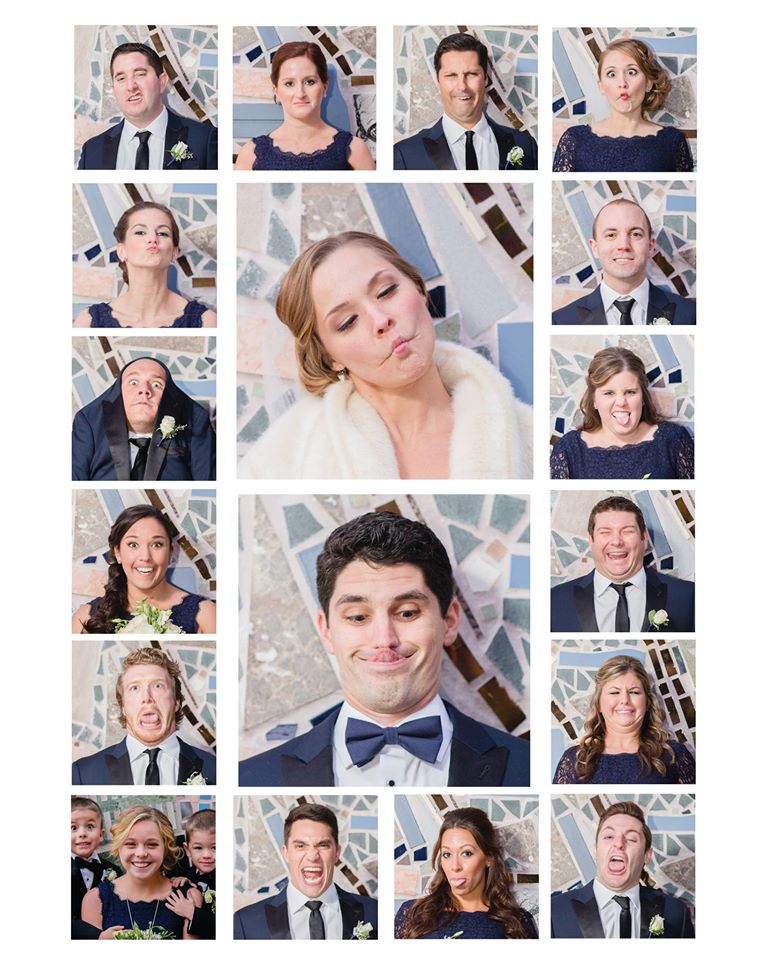 FUNNY BRIDAL PARTY GRID PHOTO CRED DANIELLE NOWAK