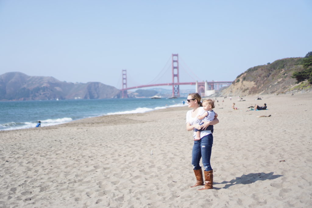 Baker Beach baby in San Francisco Presidio Golden Gate Park