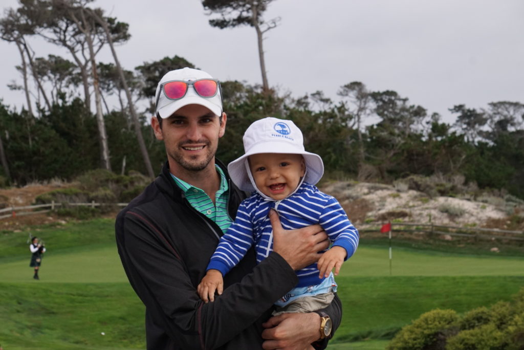 pebble beach with toddler