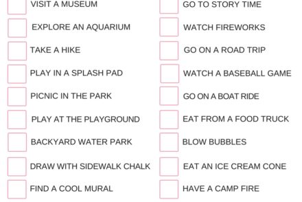 Summer bucket list free download printable checklist