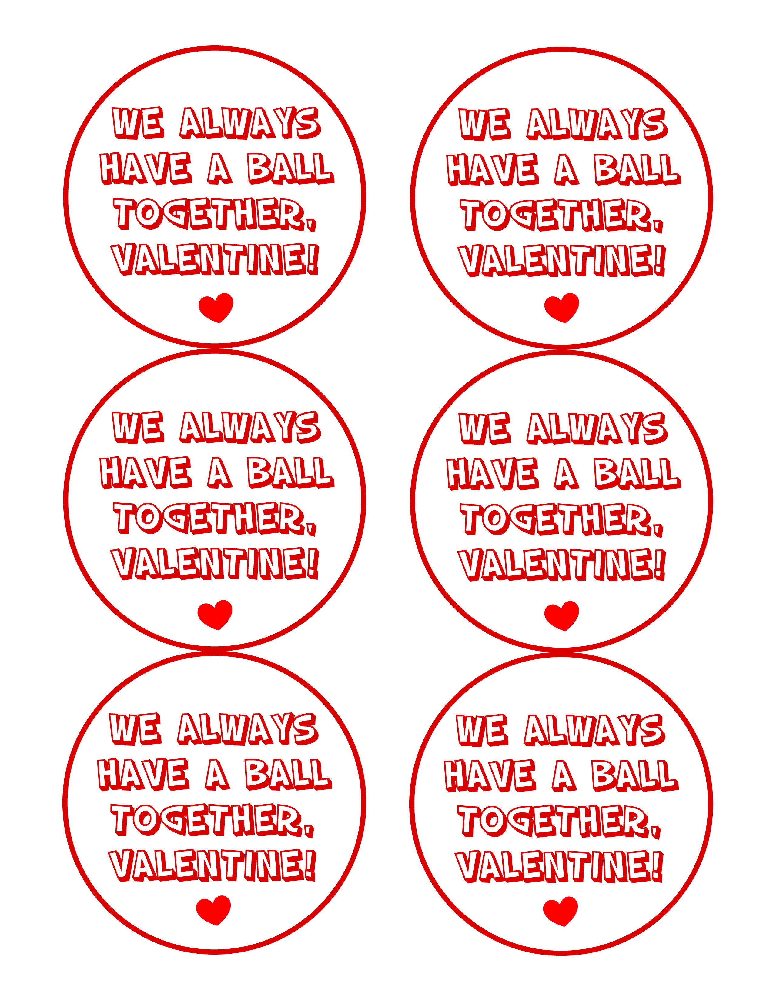 Valentine Beach Balls for Kids Free Printable
