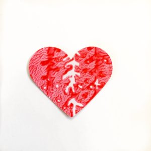 styrofoam print heart craft