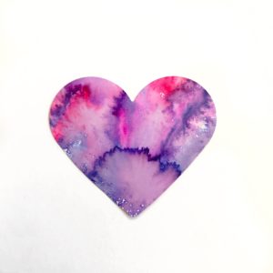 watercolor marker heart craft