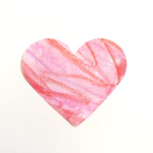 Watercolor wax resist heart craft