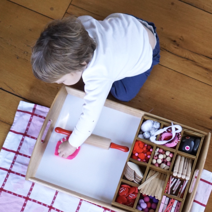 valentine's day toddler tinker tray activities