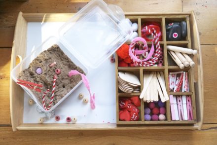 valentine's day toddler tinker tray activities