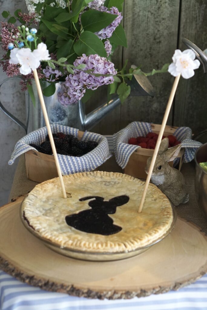 Peter Rabbit first birthday party blueberry pie smash