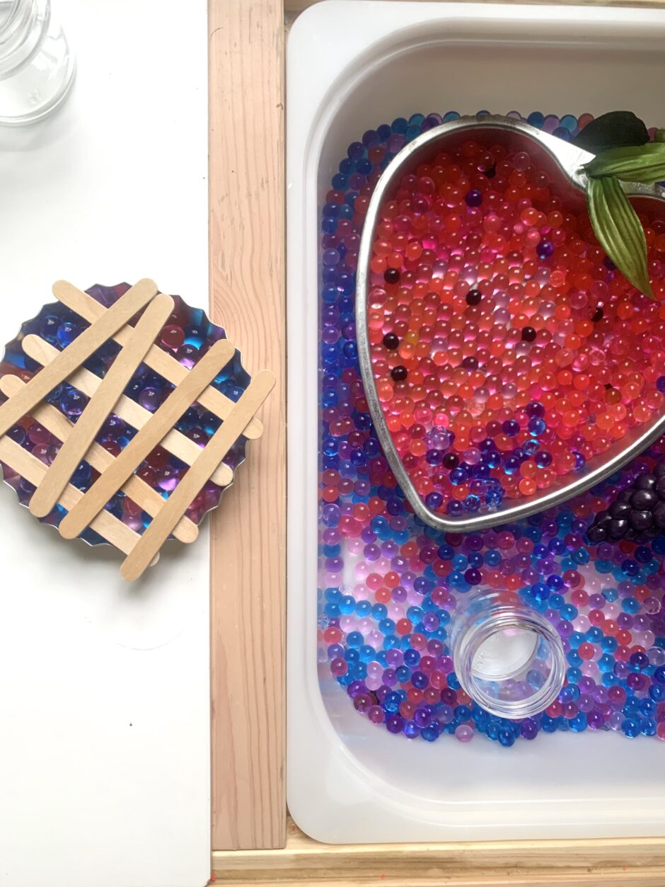 Berry Sensory Bin Water beads Fruit