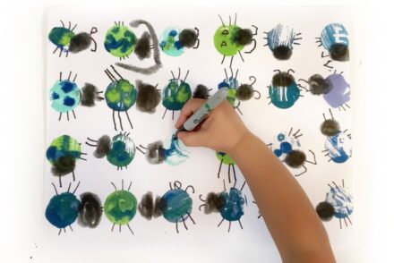 Cupcake Tin Bug Prints for Kids