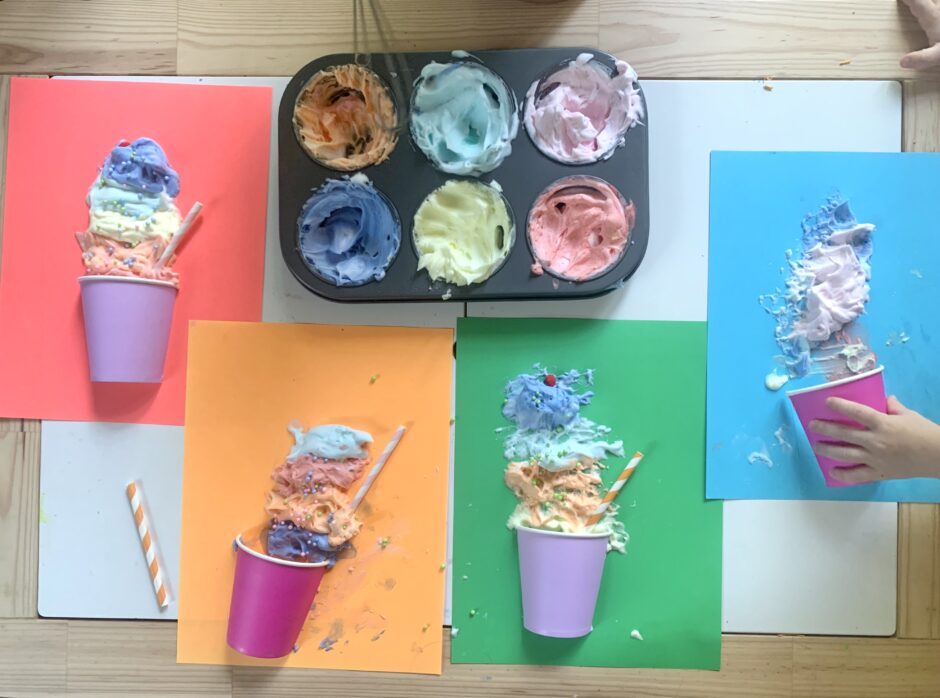 Mixed Media Gelatis Process Art for Preschoolers