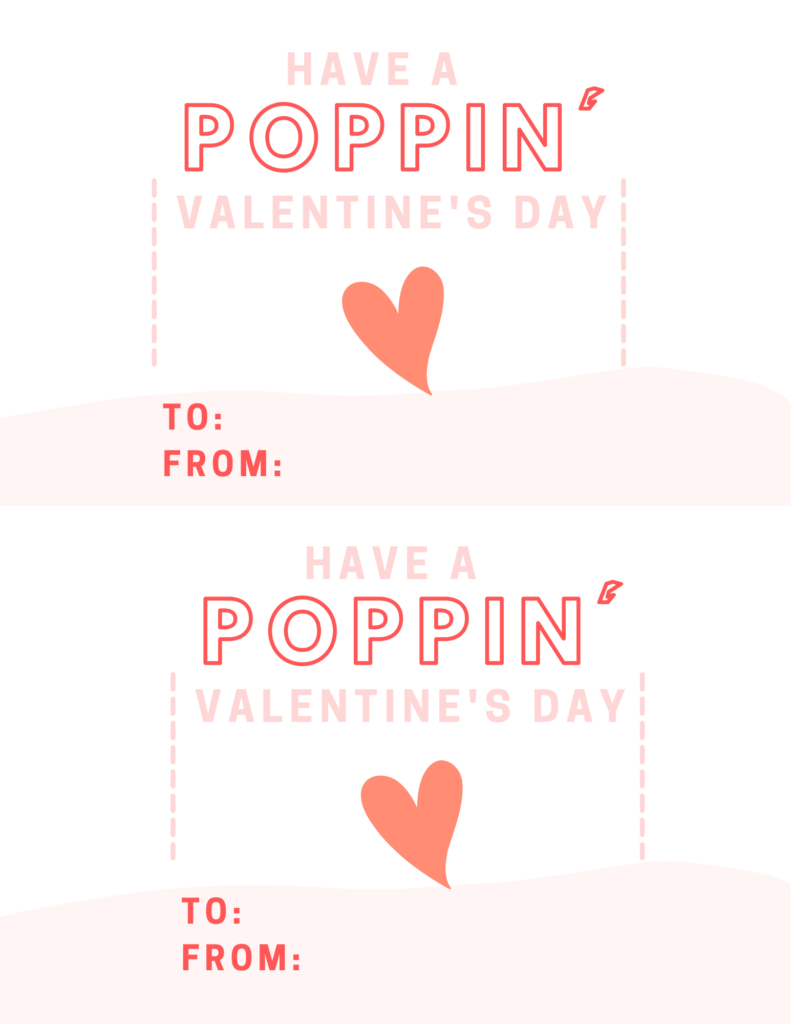 Pop Tube Valentines Free Printable card